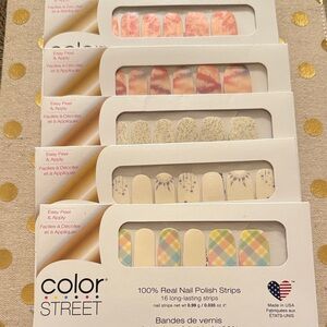 Bundle of 5 sets: Color Street Nail Polish Strips - Pretty and Pastel